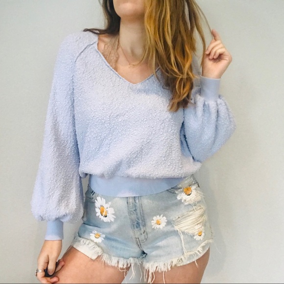 Free People Sweaters - Free People boucle periwinkle pullover sweater